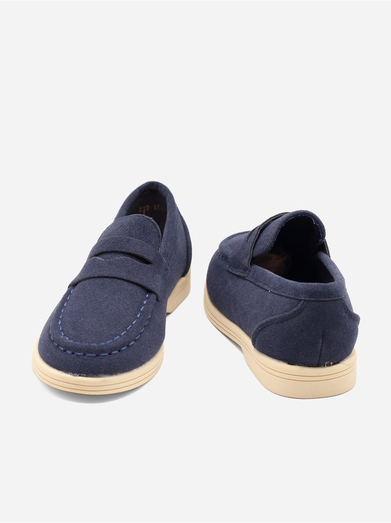 Mocasines con efecto ante Azul oscuro - Kiabi