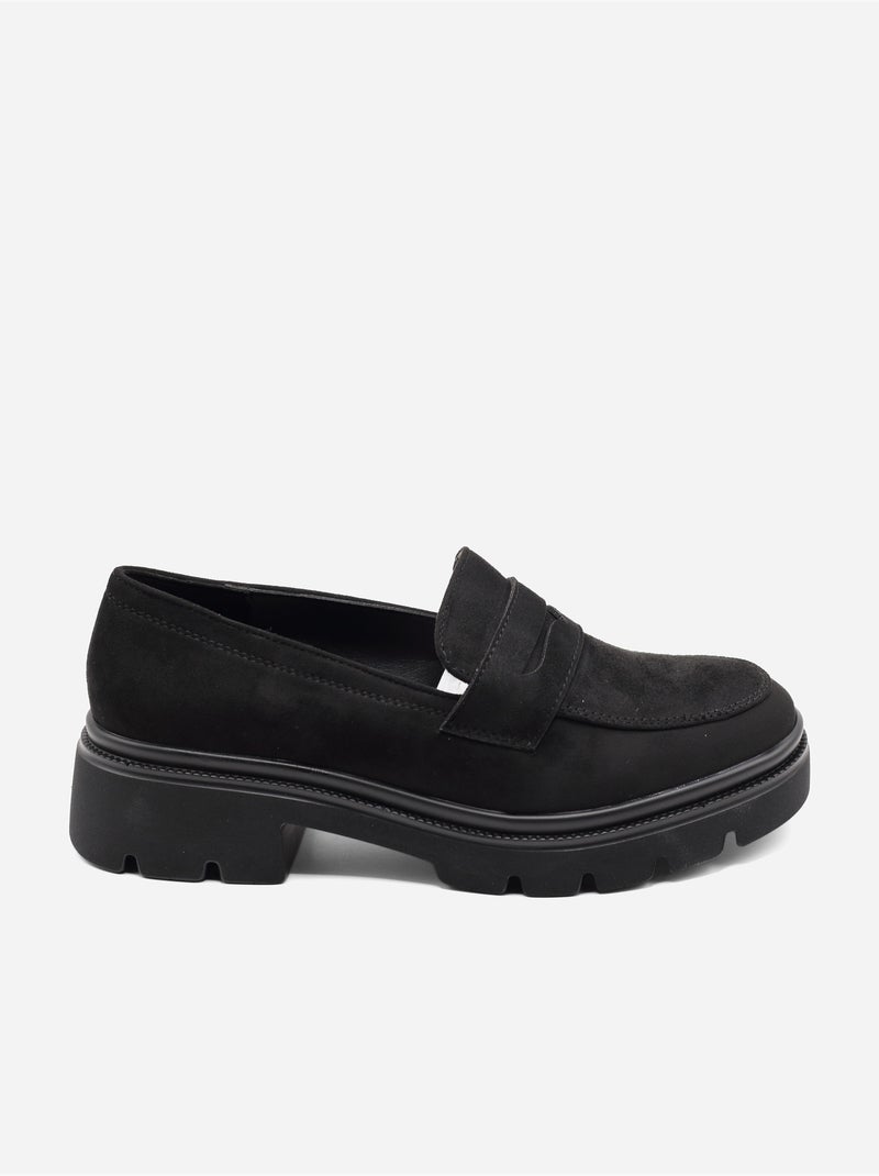 Mocasines con efecto ante Negro - Kiabi