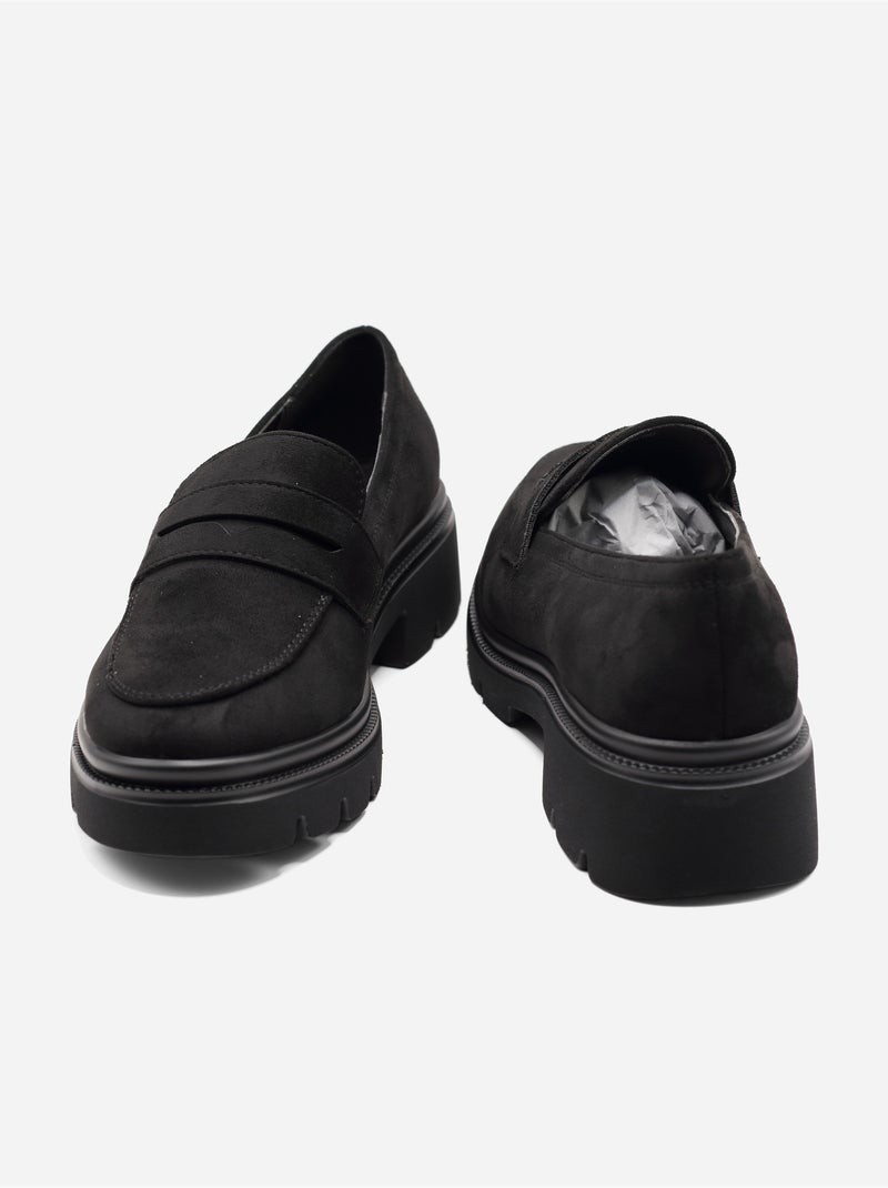Mocasines con efecto ante Negro - Kiabi