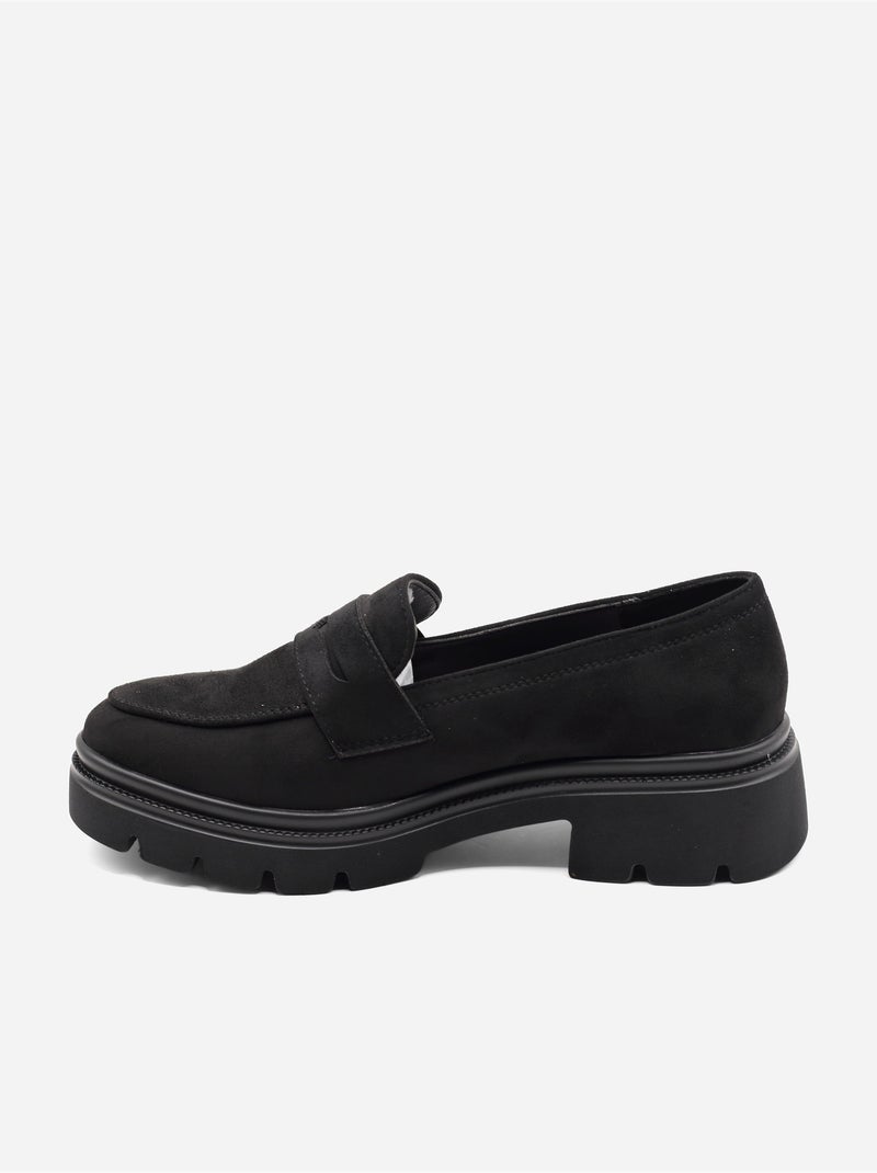 Mocasines con efecto ante Negro - Kiabi