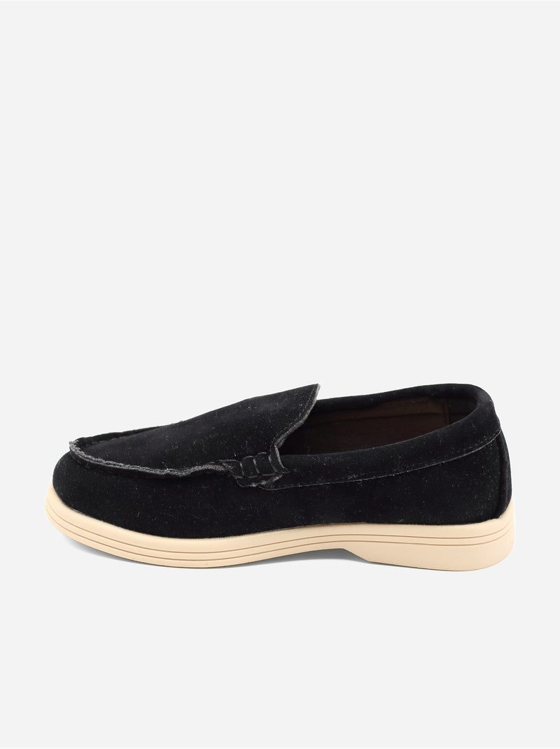 Mocasines con efecto ante Negro - Kiabi