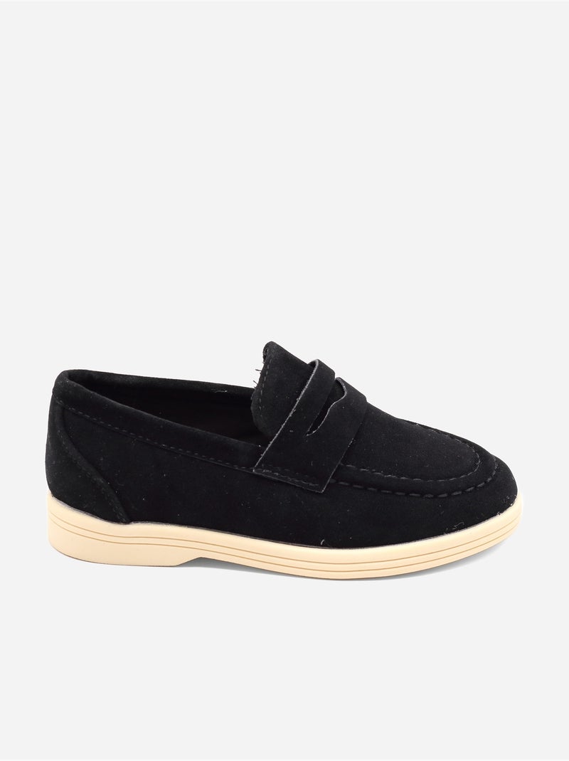 Mocasines con efecto ante Negro - Kiabi
