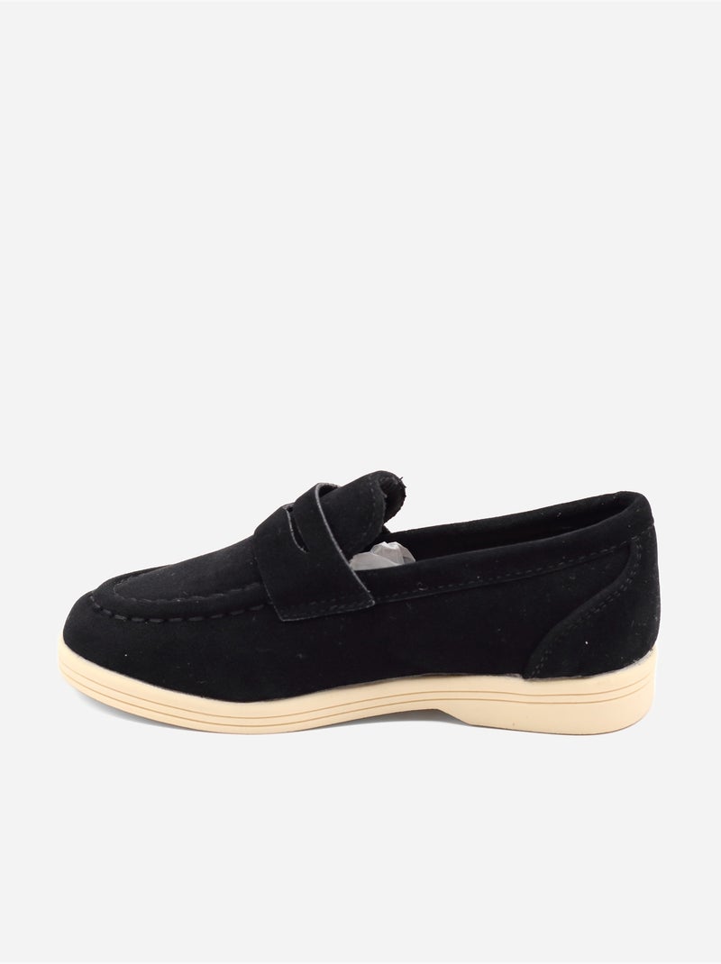 Mocasines con efecto ante Negro - Kiabi