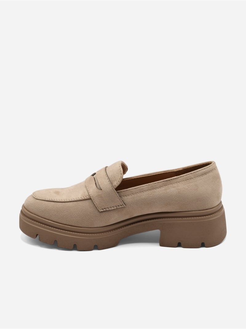Mocasines con efecto ante Taupe - Kiabi