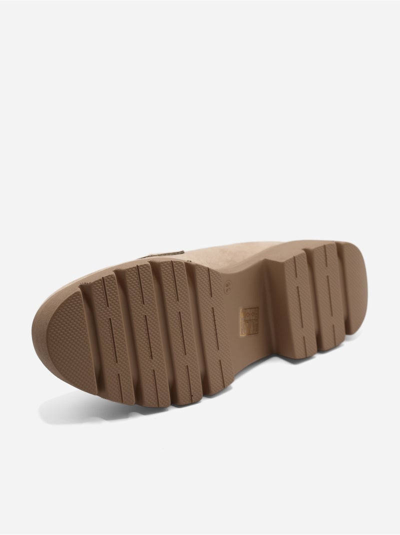 Mocasines con efecto ante Taupe - Kiabi