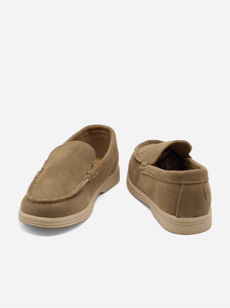 Mocasines con efecto ante Taupe - Kiabi