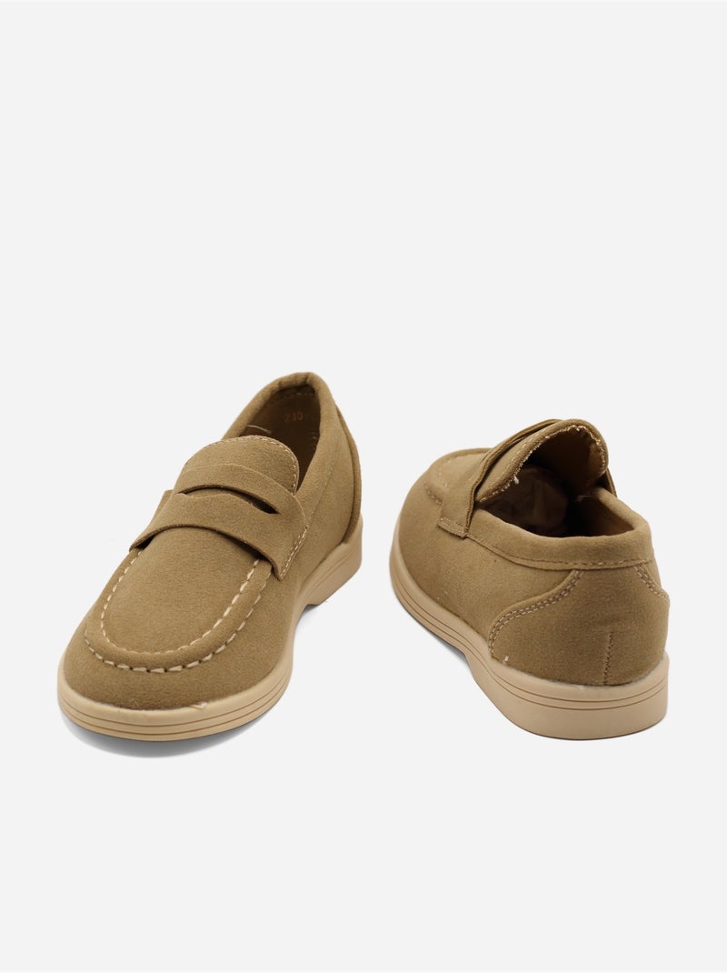 Mocasines con efecto ante Taupe - Kiabi