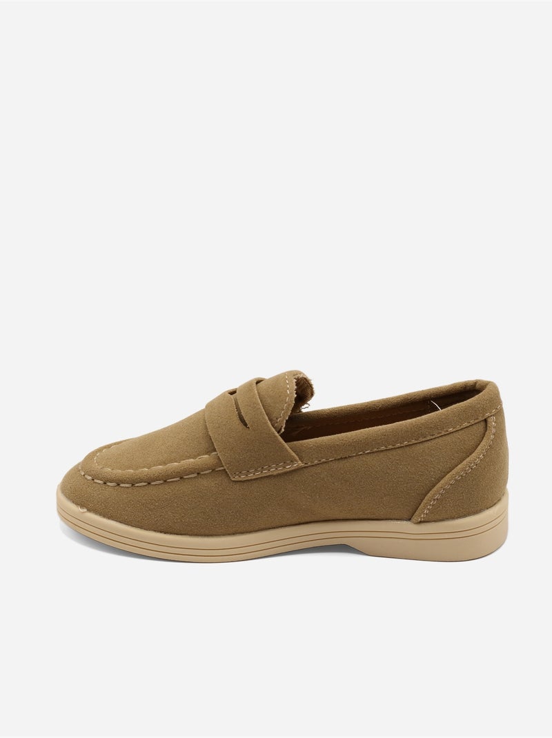 Mocasines con efecto ante Taupe - Kiabi