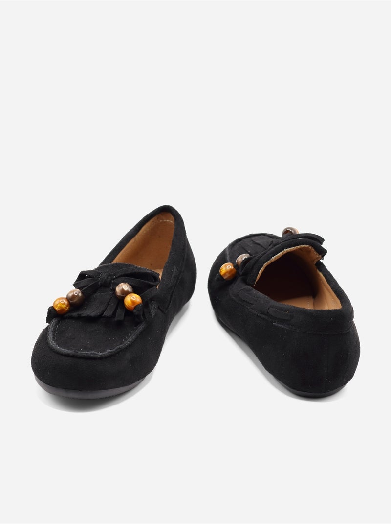 Mocasines con flecos Negro - Kiabi