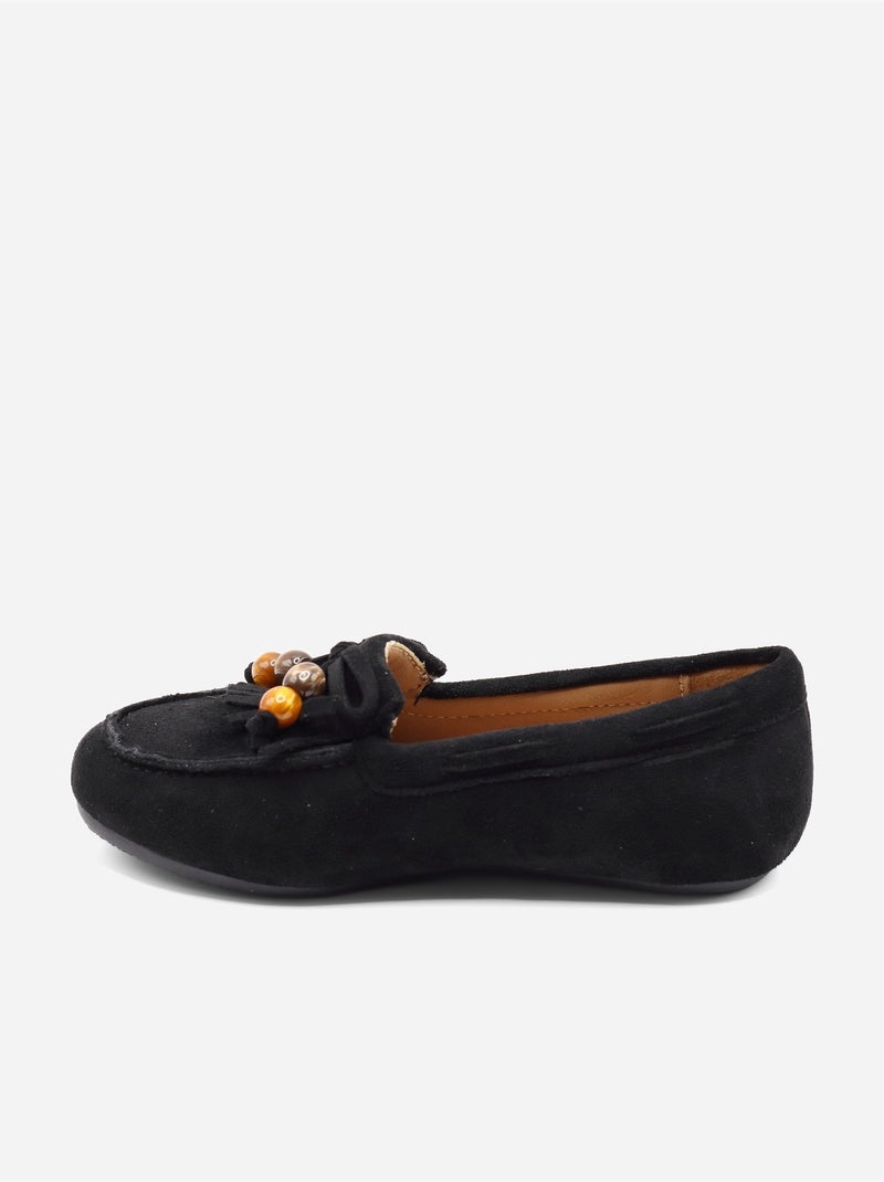 Mocasines con flecos Negro - Kiabi