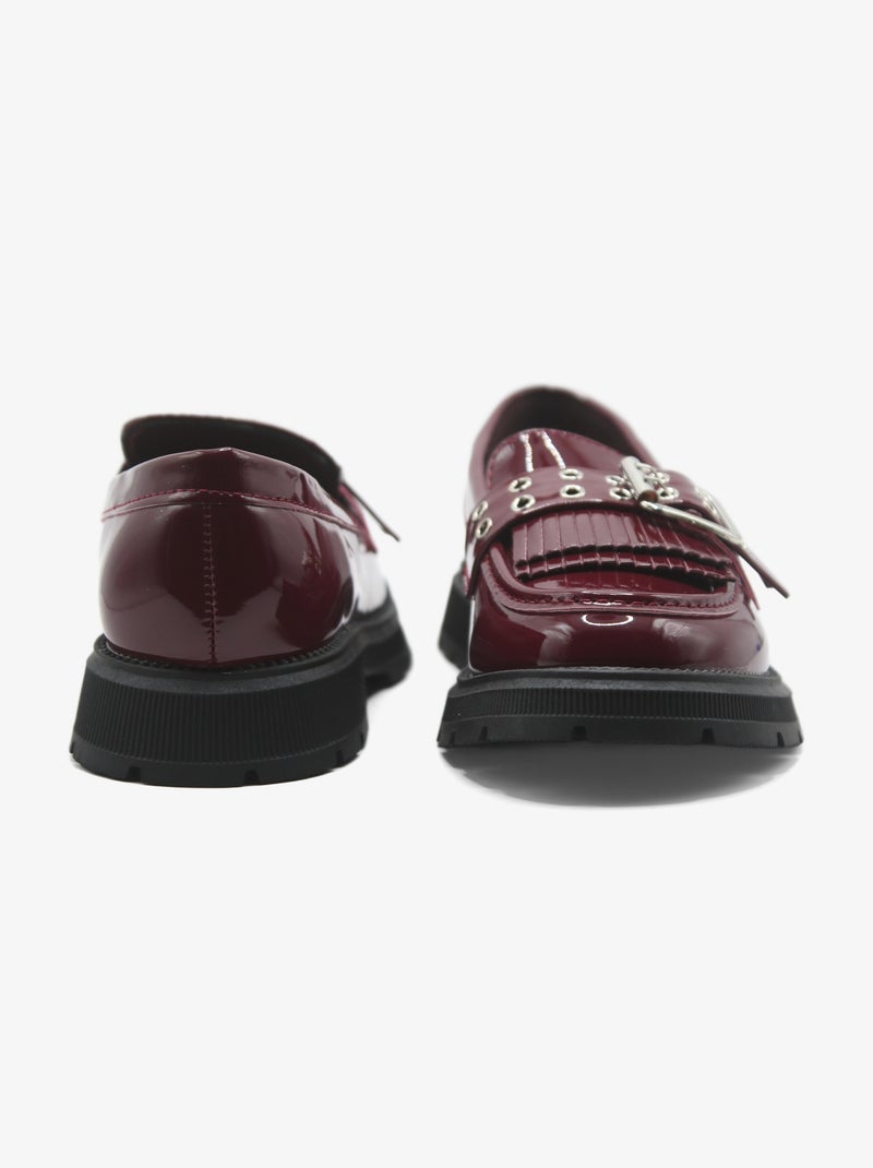 Mocasines con flecos Rojo - Kiabi