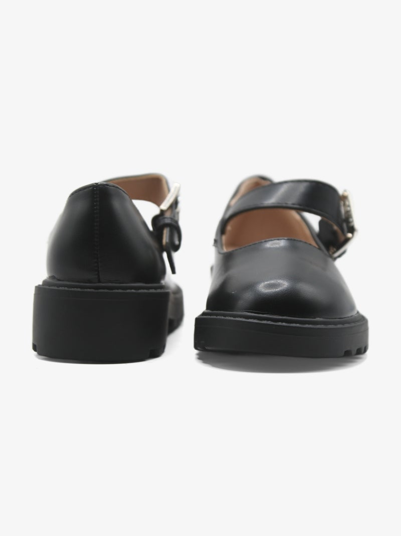 Mocasines con hebilla Negro mate - Kiabi