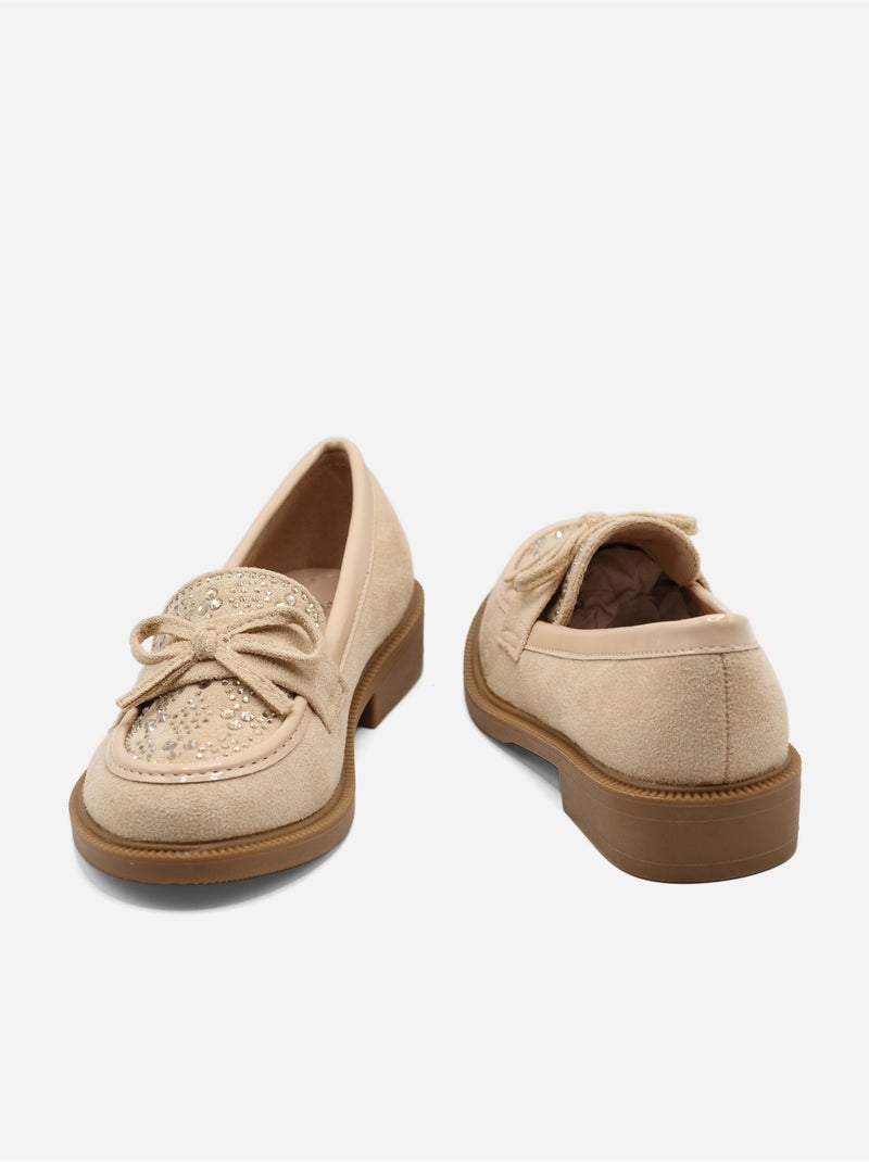 Mocasines con lazos Crema - Kiabi