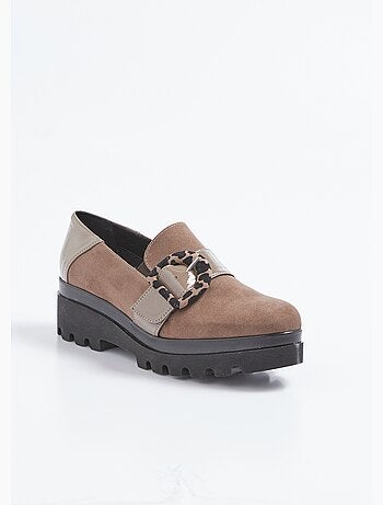 Mocasines con suela elástica y tacos, ancho cómodo - Afibel