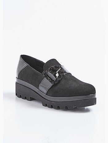 Mocasines con suela elástica y tacos, ancho cómodo - Afibel