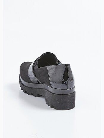 Mocasines con suela elástica y tacos, ancho cómodo - Afibel