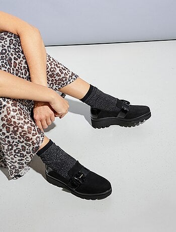 Mocasines con suela elástica y tacos, ancho cómodo - Afibel