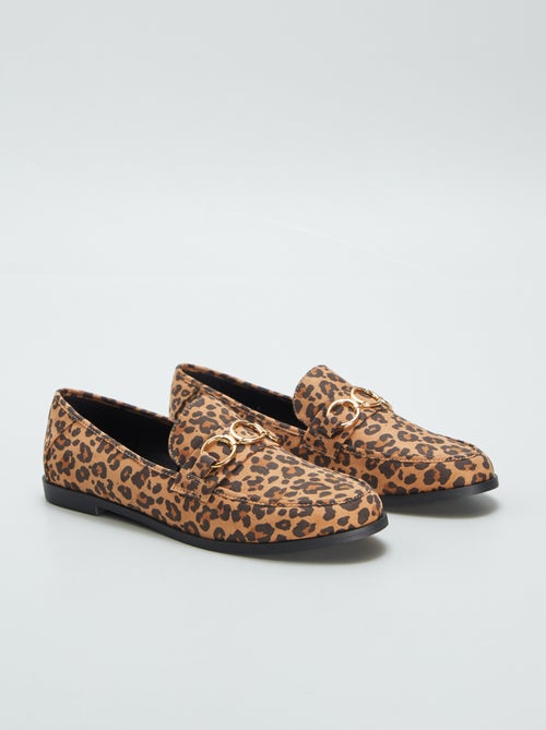 Mocasines con suela plana y estampado de leopardo - Kiabi