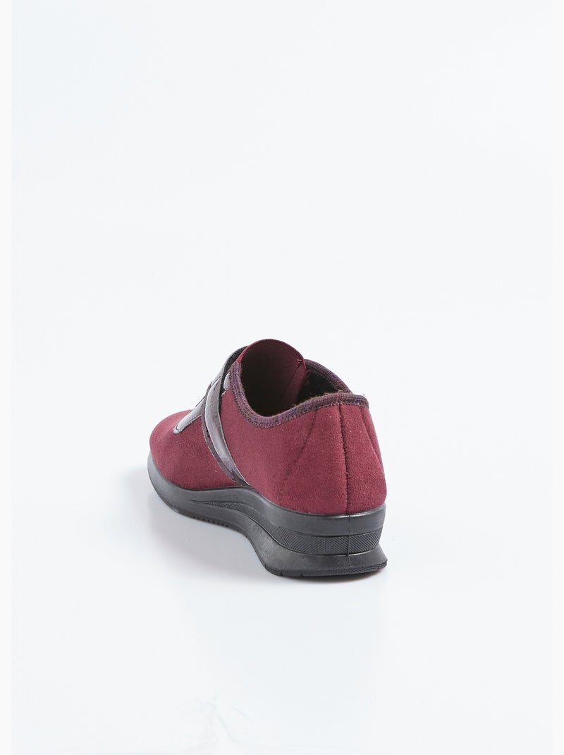 Mocasines con velcro elástico, ancho cómodo, entrelazados. - Afibel Burdeos - Kiabi