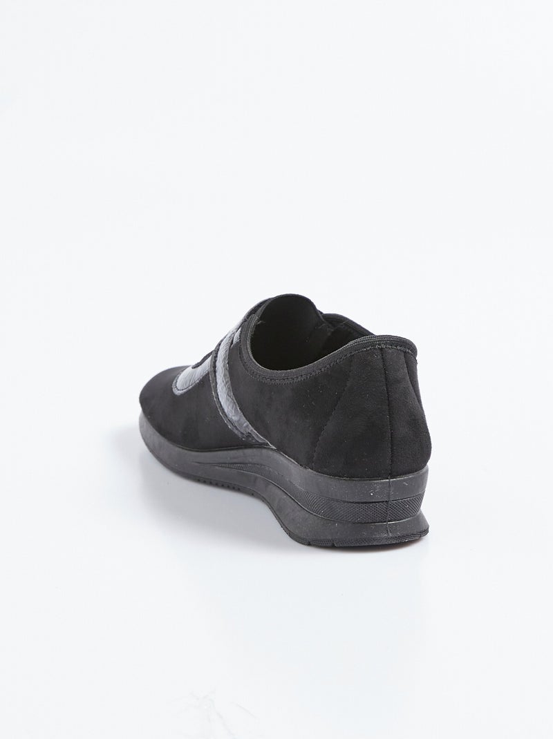 Mocasines con velcro elástico, ancho cómodo, entrelazados. - Afibel Negro - Kiabi