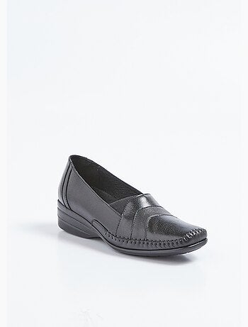 Mocasines cuña piel elastica ancho confort - Afibel