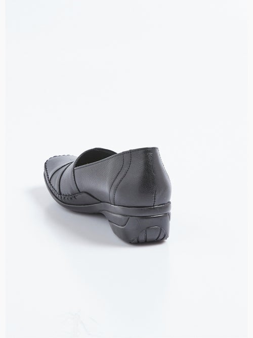 Mocasines cuña piel elastica ancho confort - Afibel - Kiabi