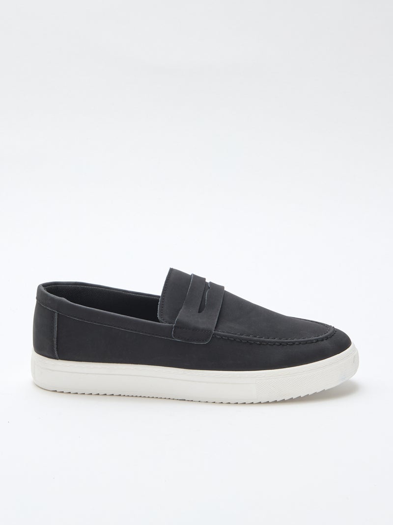 Mocasines de ante sintético Negro - Kiabi