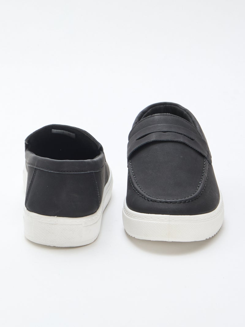 Mocasines de ante sintético Negro - Kiabi