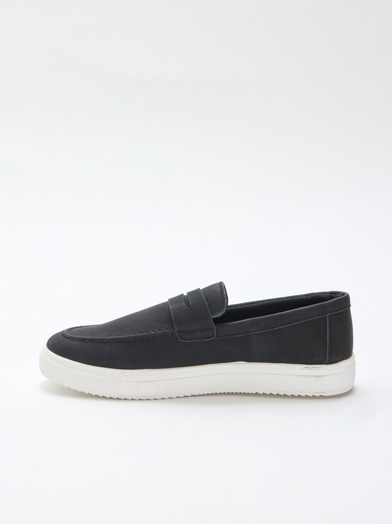 Mocasines de ante sintético Negro - Kiabi
