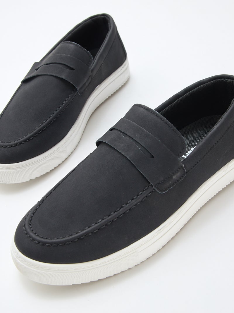 Mocasines de ante sintético Negro - Kiabi
