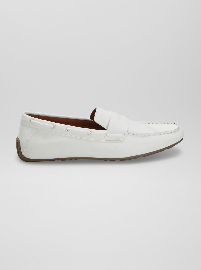 Mocasines de antelina BLANCO - Kiabi