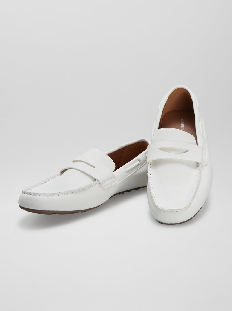 Mocasines de antelina BLANCO - Kiabi