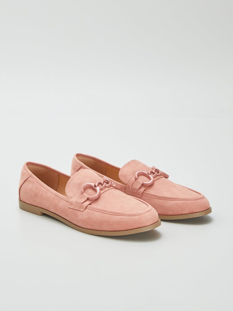 Mocasines de antelina con hebillas ROSA - Kiabi