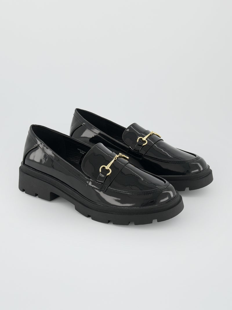 Mocasines de charol negro - Kiabi