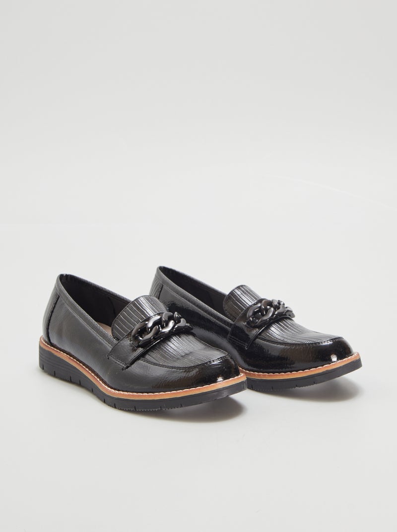 Mocasines de charol NEGRO - Kiabi