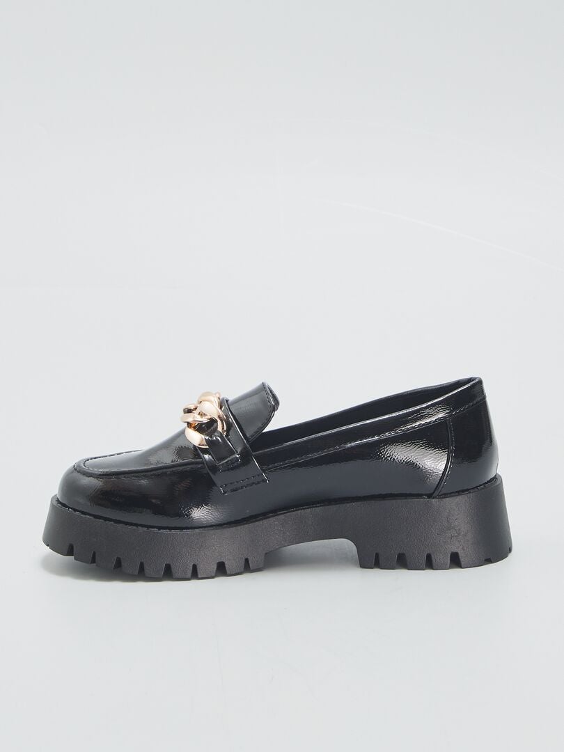 Mocasines de charol suela gruesa NEGRO - Kiabi