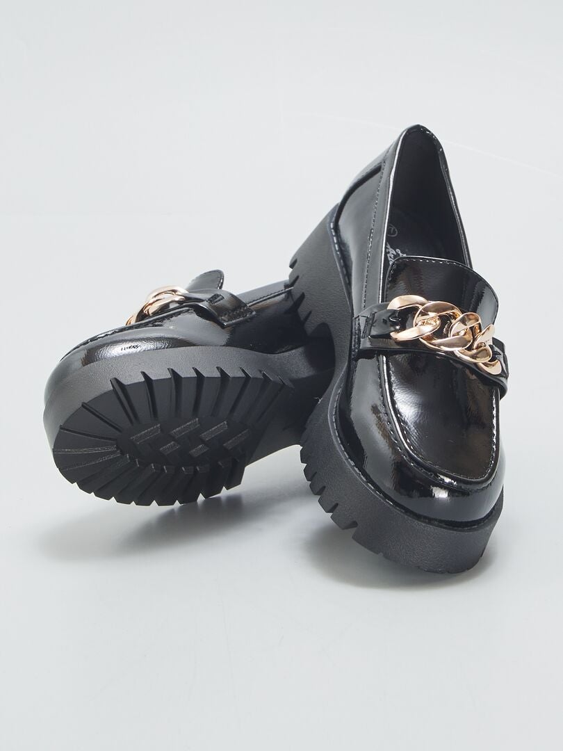 Mocasines de charol suela gruesa NEGRO - Kiabi