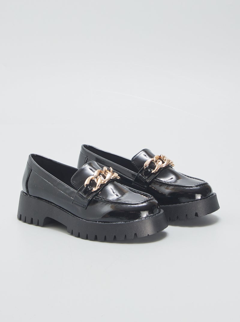 Mocasines de charol suela gruesa NEGRO - Kiabi