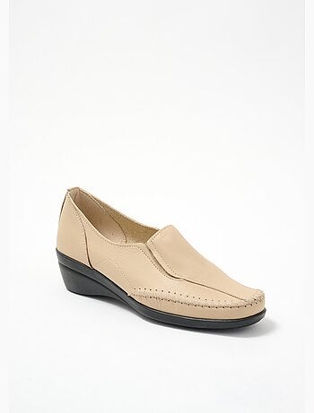 Mocasines de cuña anchos de piel - Afibel
