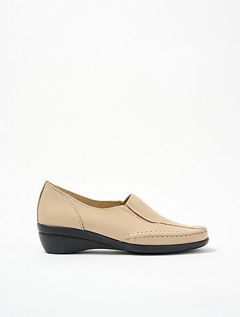 Mocasines de cuña anchos de piel - Afibel