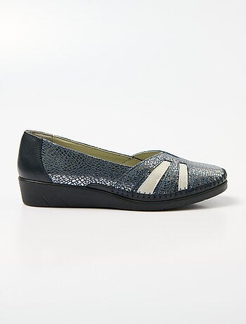 Mocasines de cuña de piel con ancho suave y cómodo. - Afibel