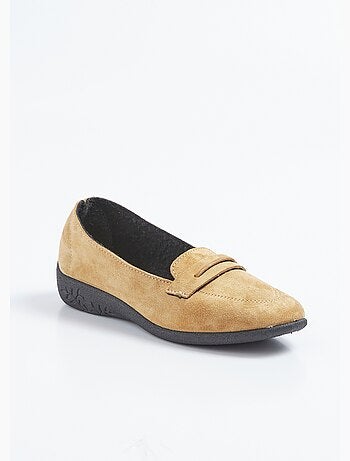 Mocasines de cuña de piel de ante suave - Afibel