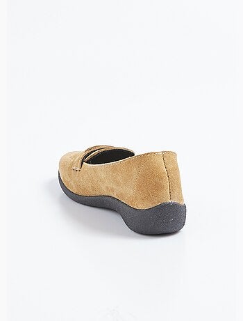Mocasines de cuña de piel de ante suave - Afibel