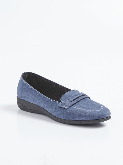 Mocasines de cuña de piel de ante suave - Afibel - Kiabi
