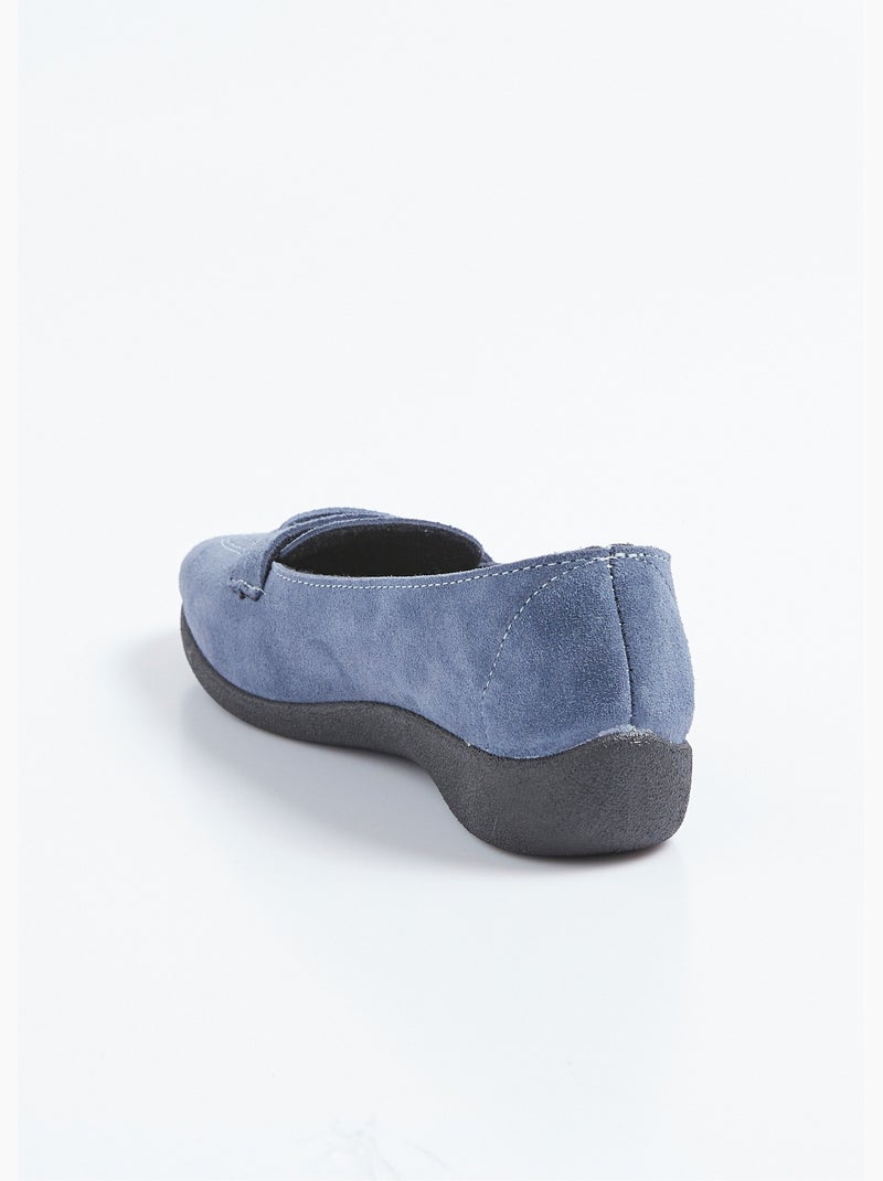 Mocasines de cuña de piel de ante suave - Afibel Índigo - Kiabi
