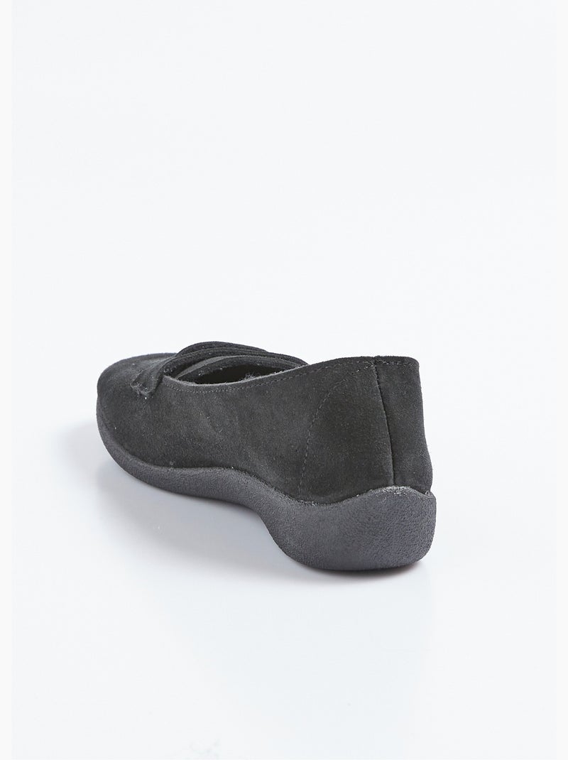 Mocasines de cuña de piel de ante suave - Afibel Negro - Kiabi