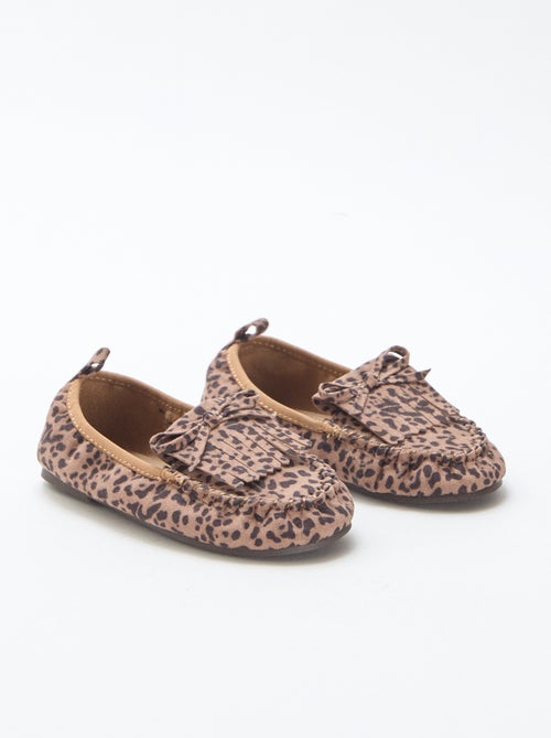 Mocasines de leopardo en antelina - Kiabi