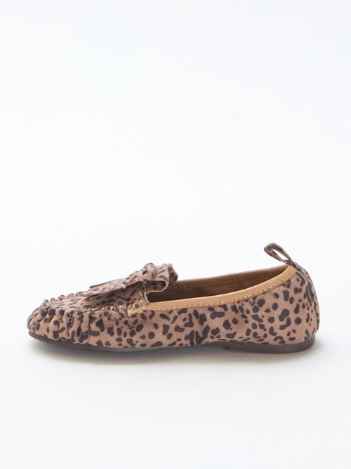 Mocasines de leopardo en antelina - Kiabi