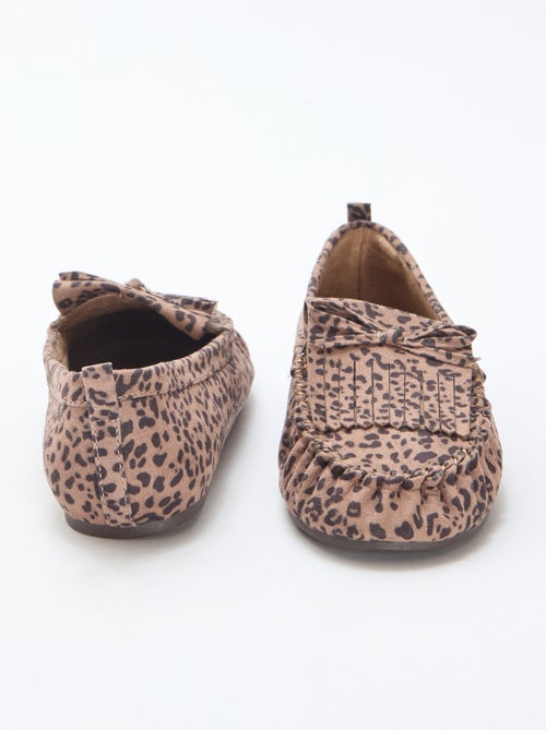 Mocasines de leopardo en antelina - Kiabi