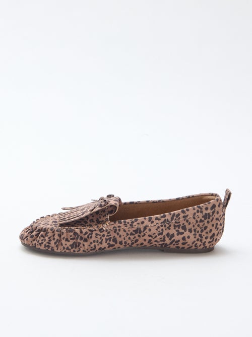 Mocasines de leopardo en antelina - Kiabi